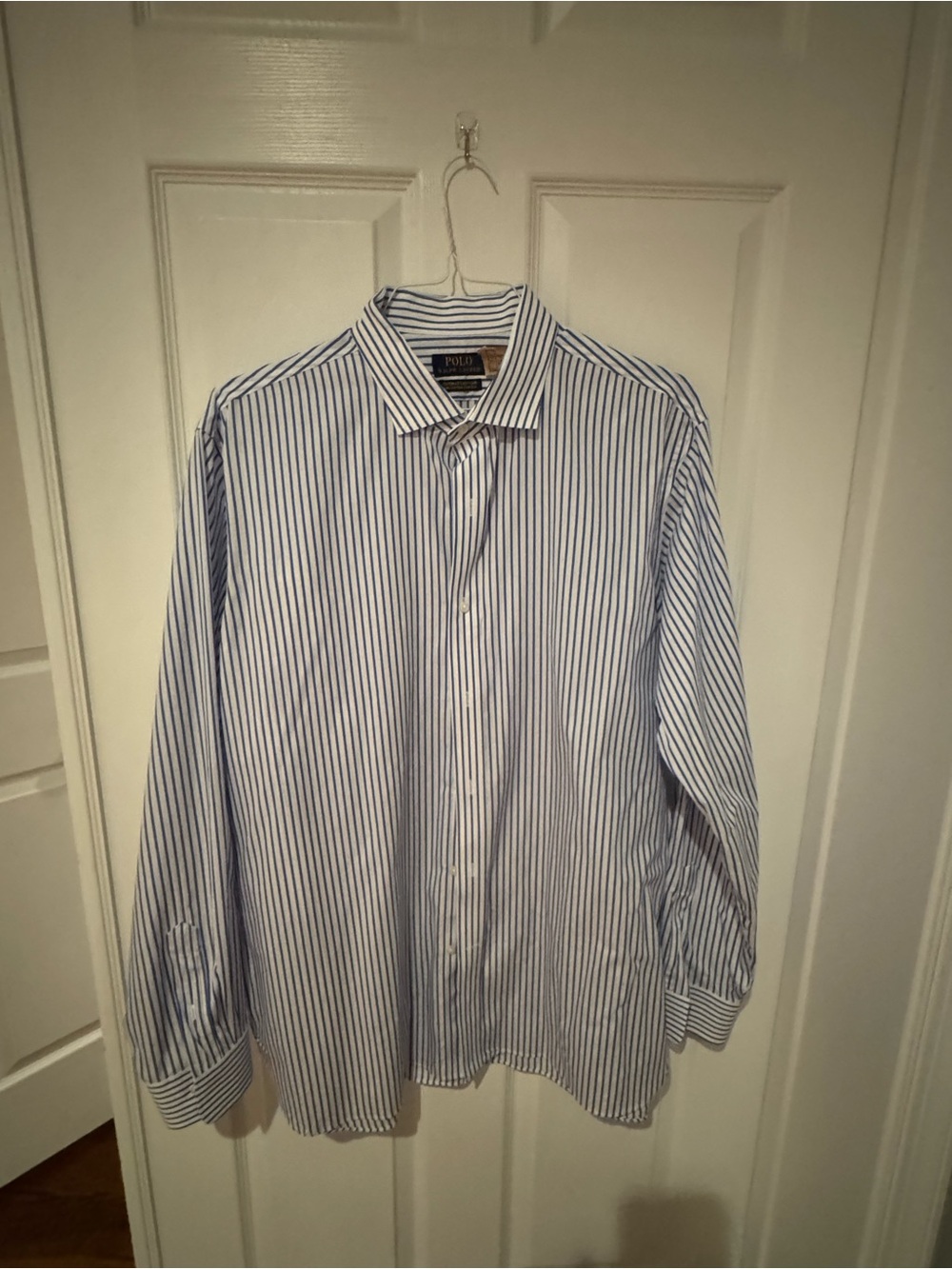 Polo by Ralph Lauren White Shirt with Blue Pinstripes